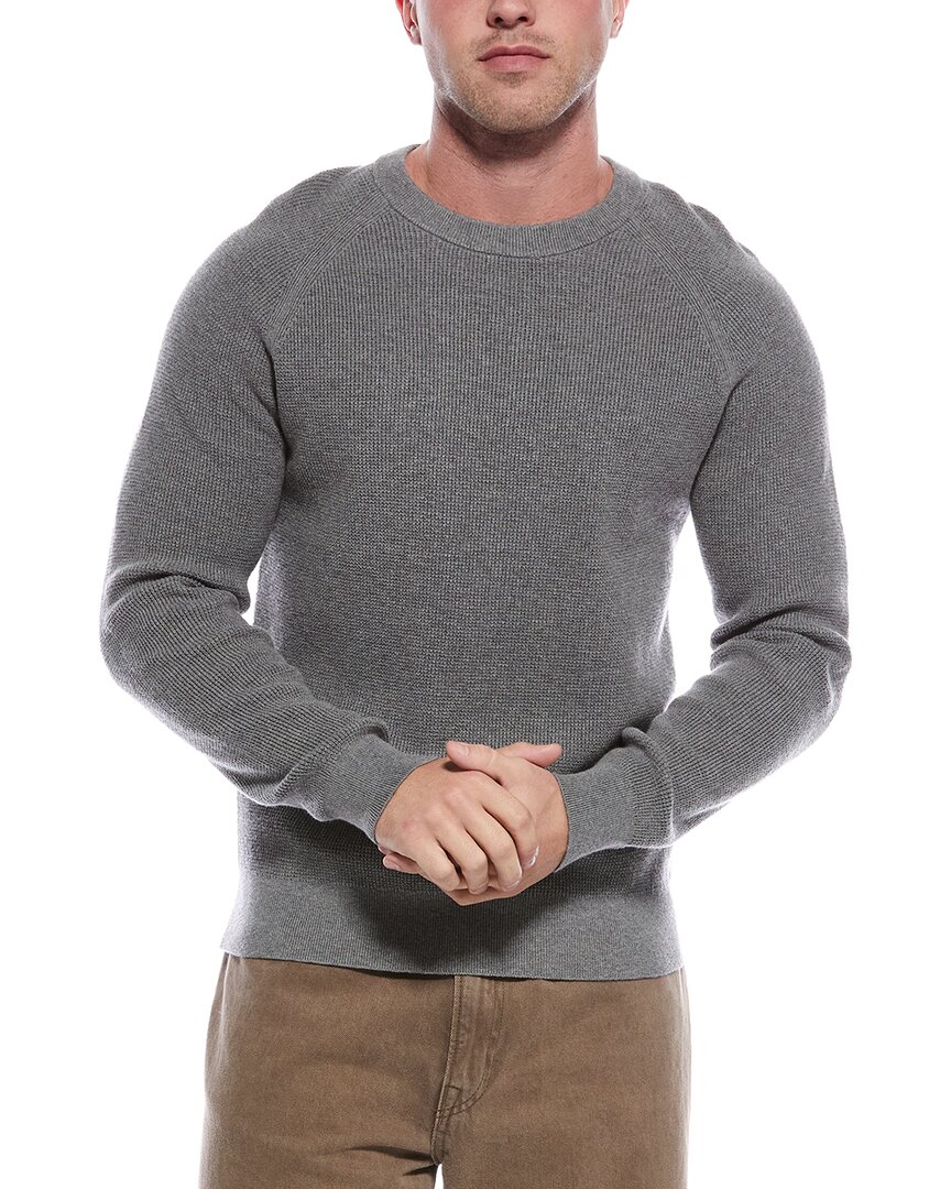 Theory Revel Cashmere-blend Crewneck Sweater In Gray