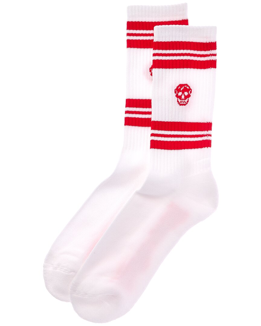 Alexander Mcqueen Stripe Sport Socks In White