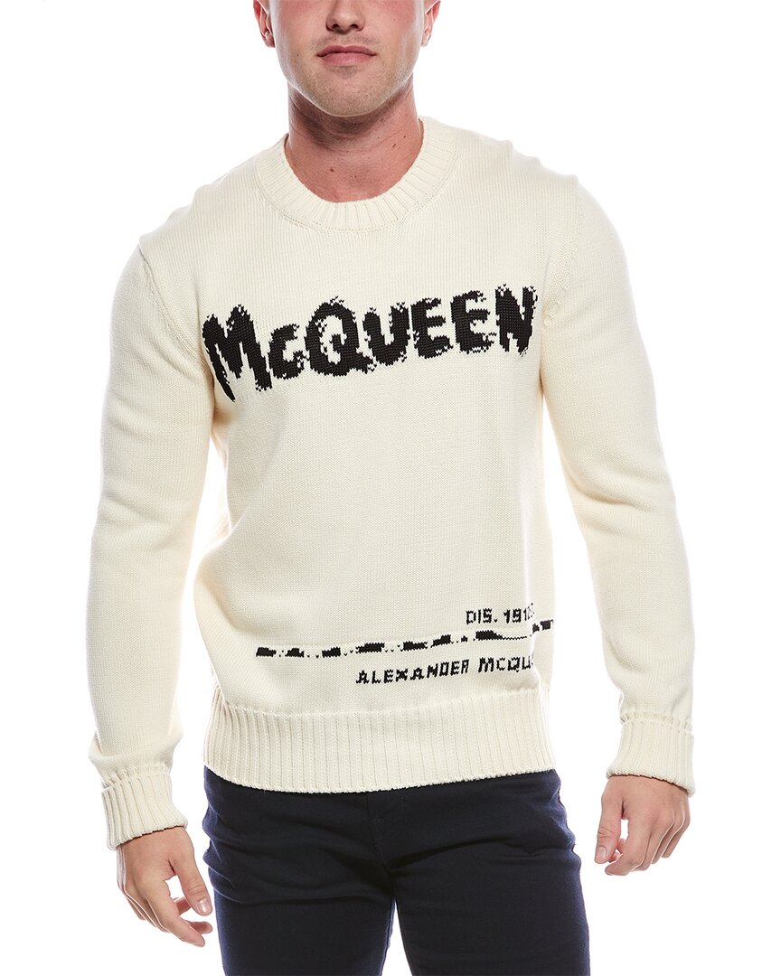 Alexander Mcqueen Crewneck Sweater In White
