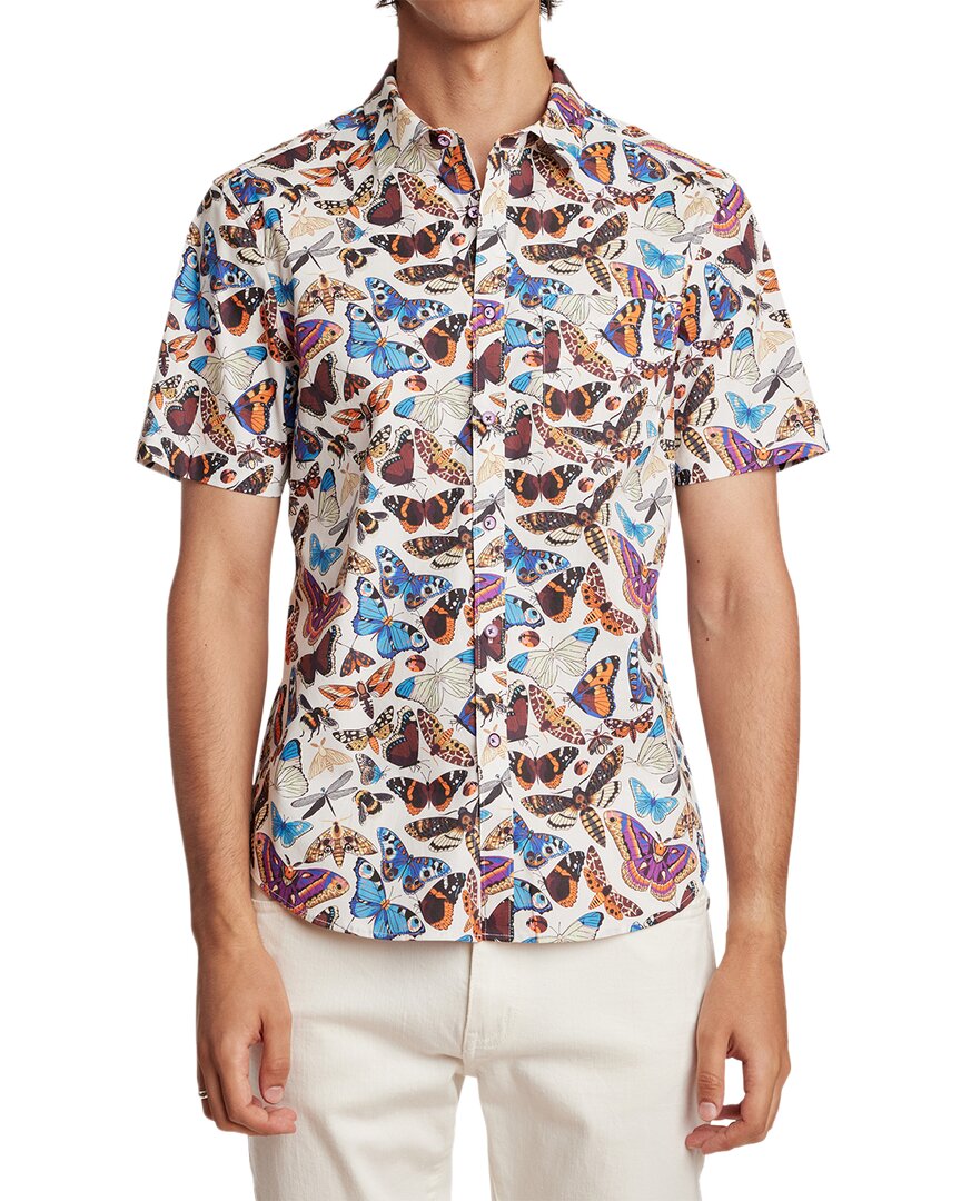 Paisley & Gray Men's Soleil Butterfly Print Short-sleeve Button-front Shirt In Butterflies