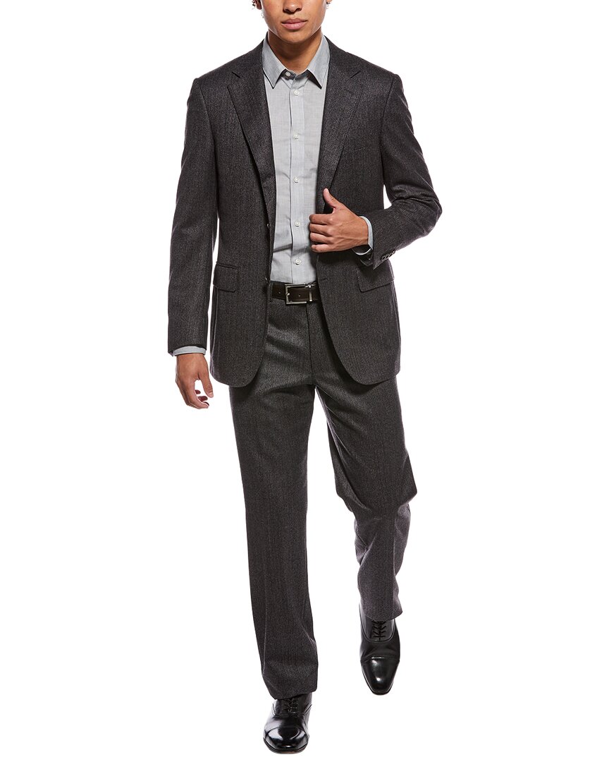 Canali 2pc Wool-blend Suit In Grey