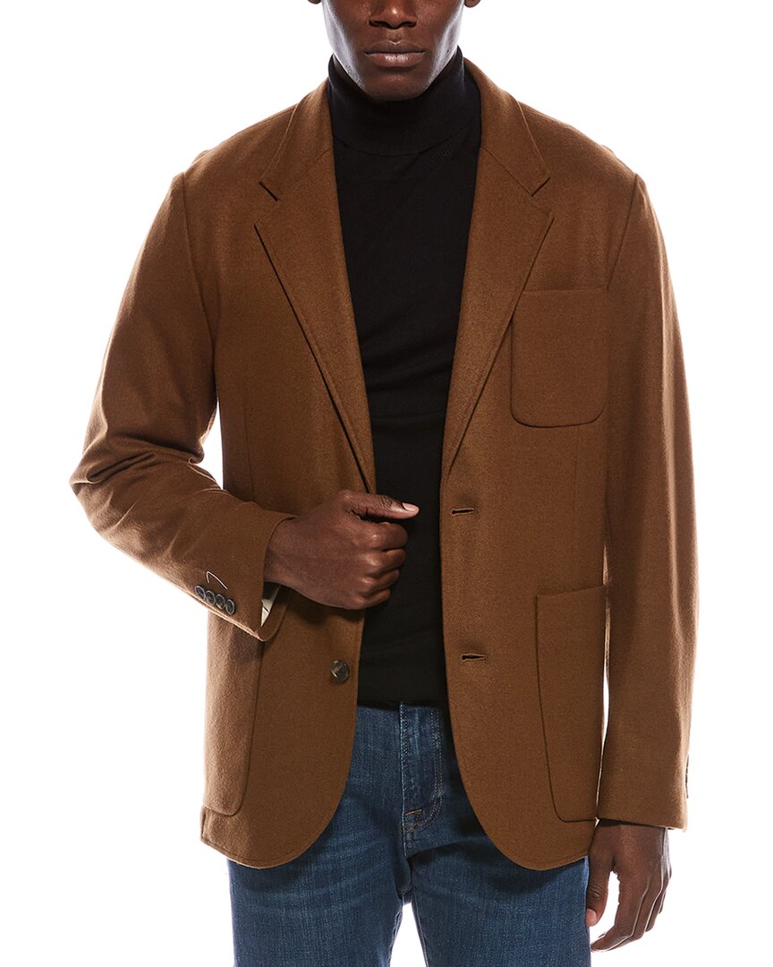Vince Wool-blend Blazer In Brown