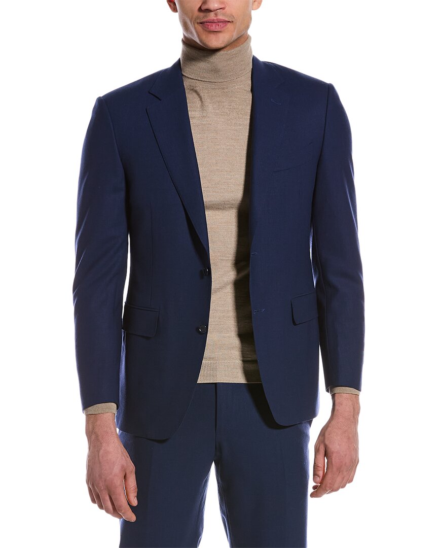 CANALI WOOL SUIT WITH FLAT FRONT PANT