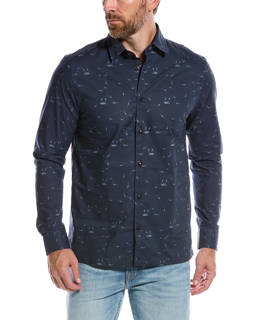 Ted Baker Zaarly Diver Shirt In Blue