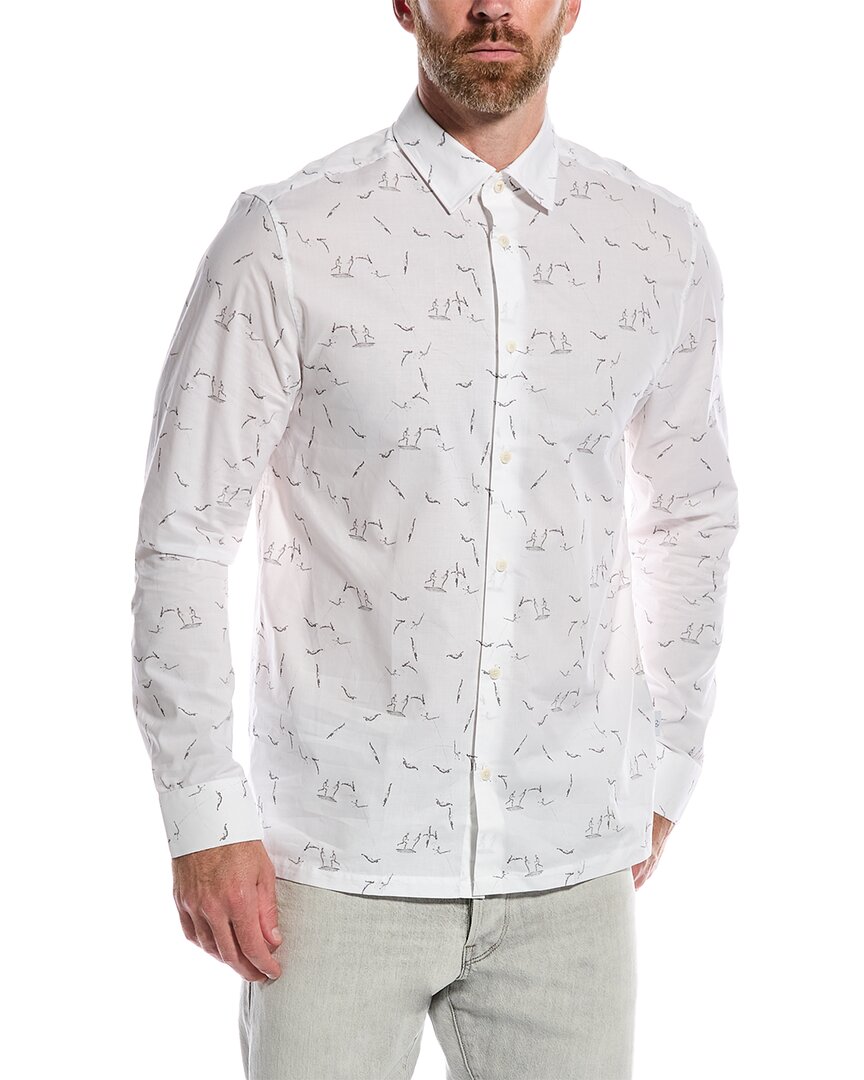 Ted Baker Zaarly Diver Shirt In White