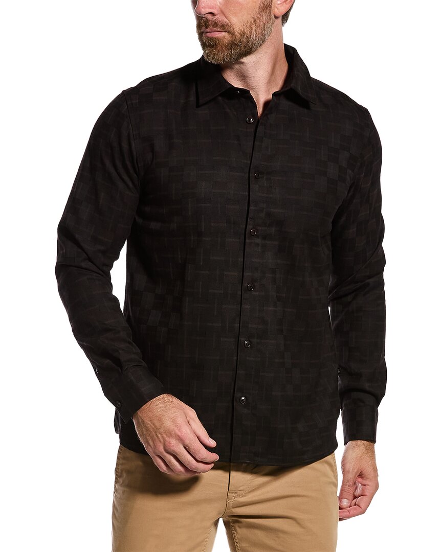 Ted Baker Zunray Check Shirt In Black