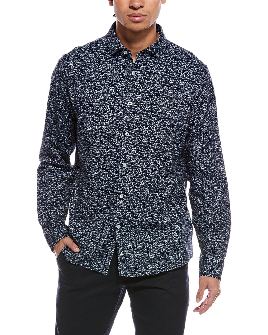 Stone Rose Stretch Print Shirt In Gray