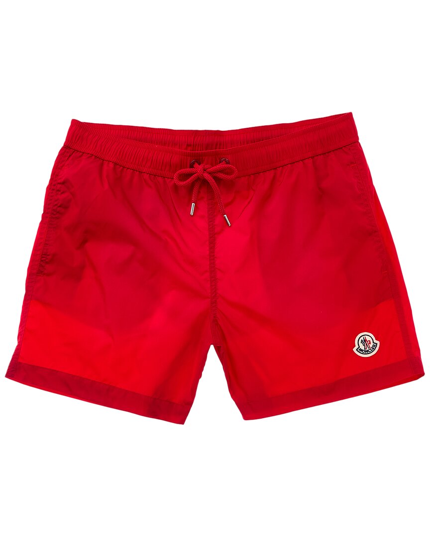 Shop Moncler Swim Trunk In Red