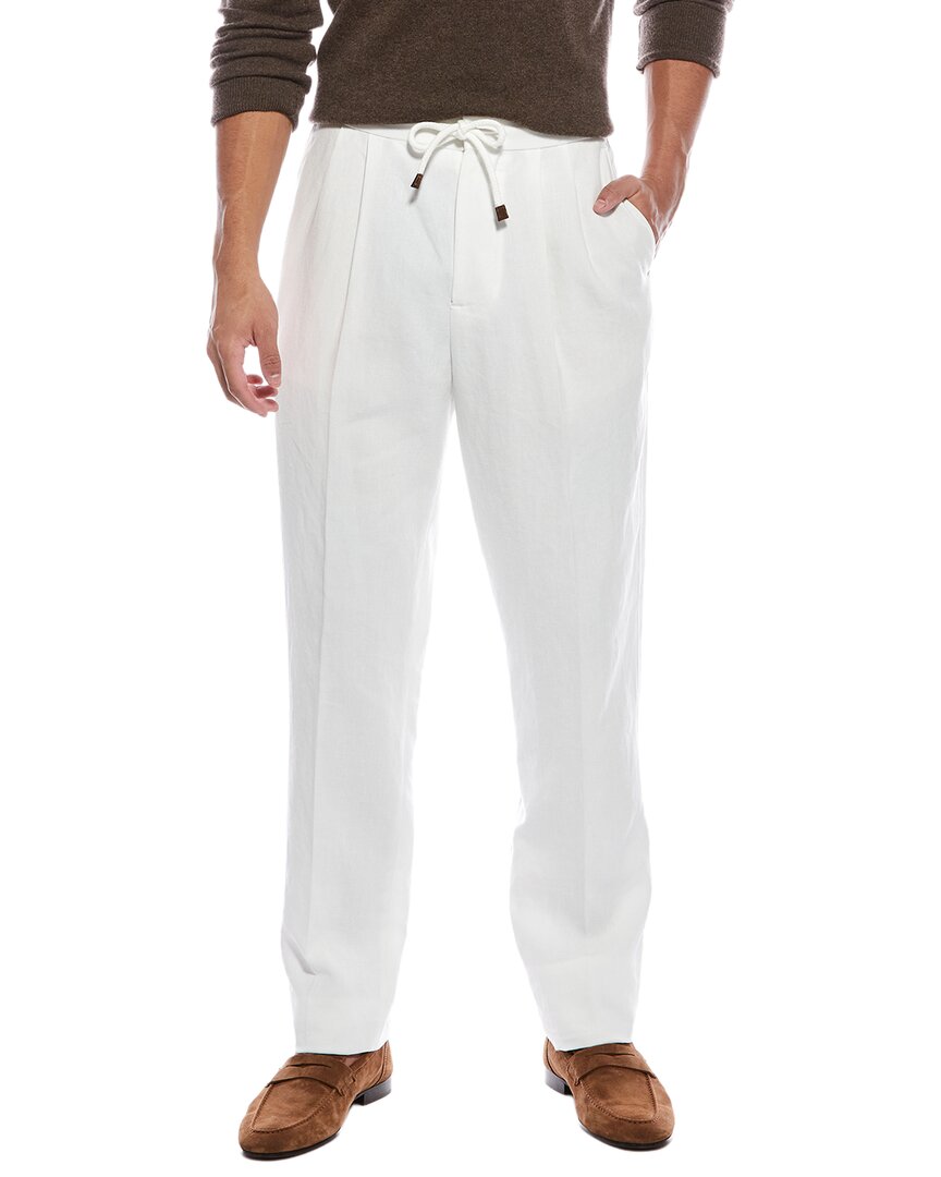 Brunello Cucinelli Pleated Leisure Fit Linen Pant Men's 56 | eBay
