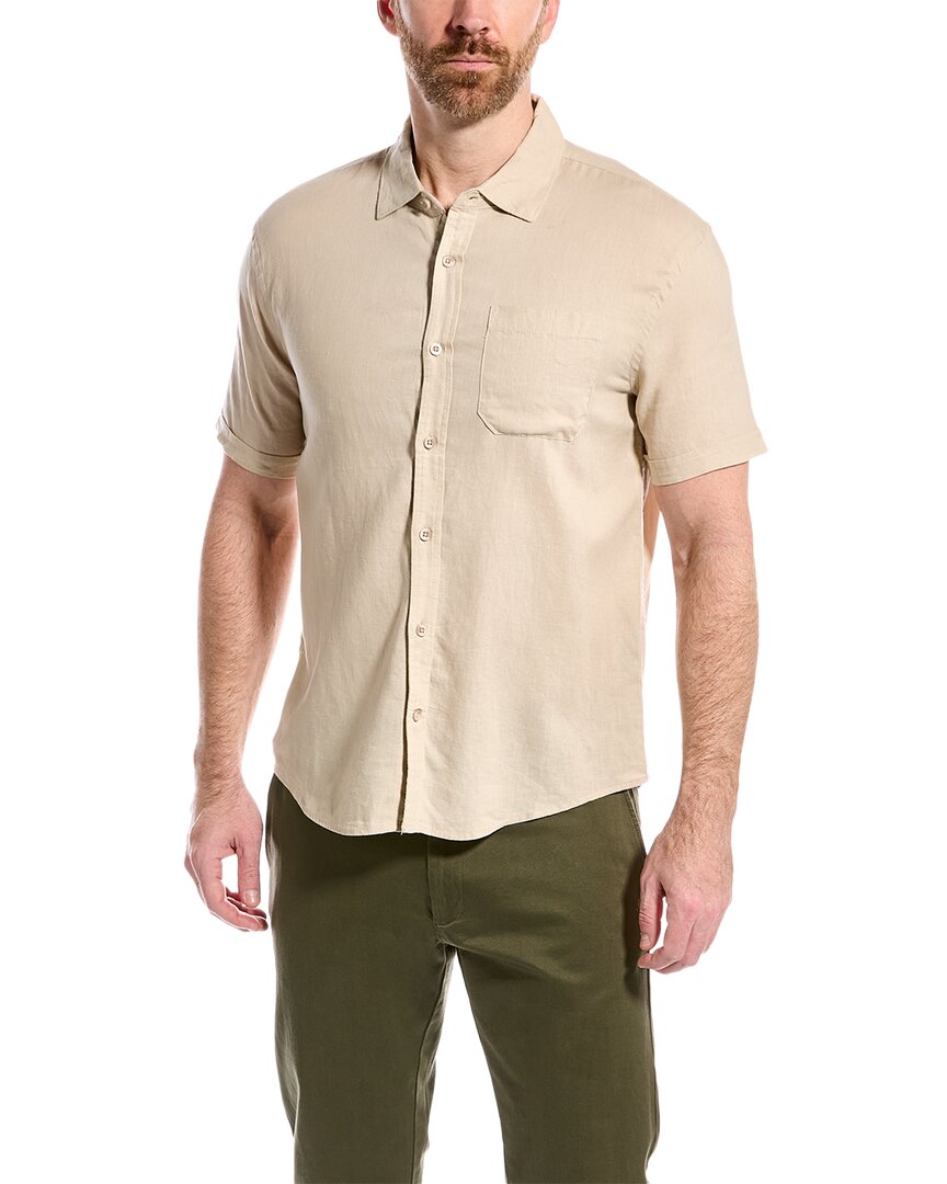 Magaschoni Linen-blend Woven Shirt In Beige