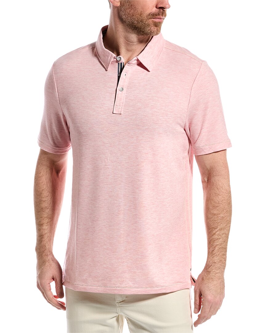 Magaschoni Stretch French Terry Polo Shirt In Pink