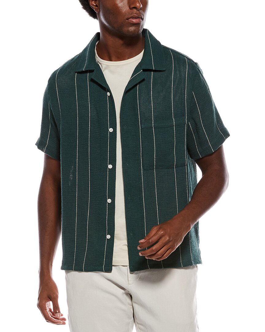 Slate & Stone Camp Collar Shirt In Green