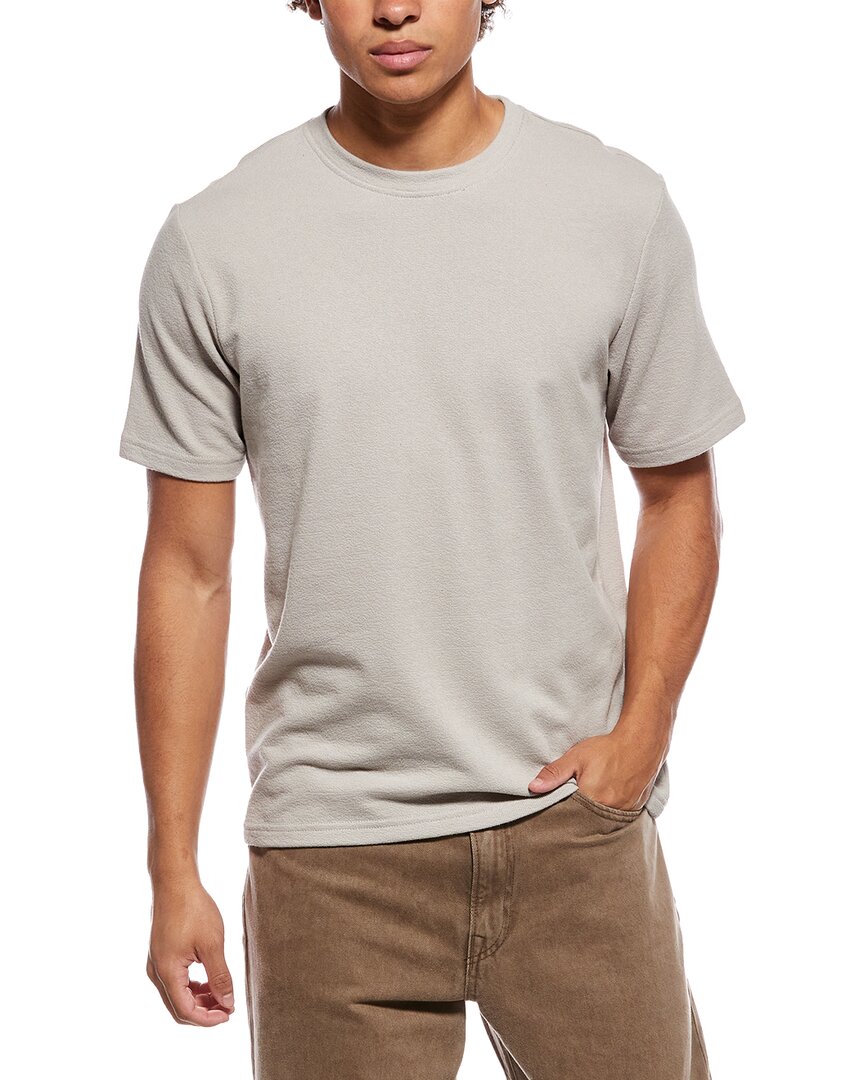 Slate & Stone Textured Knit Crewneck T-shirt In Gray