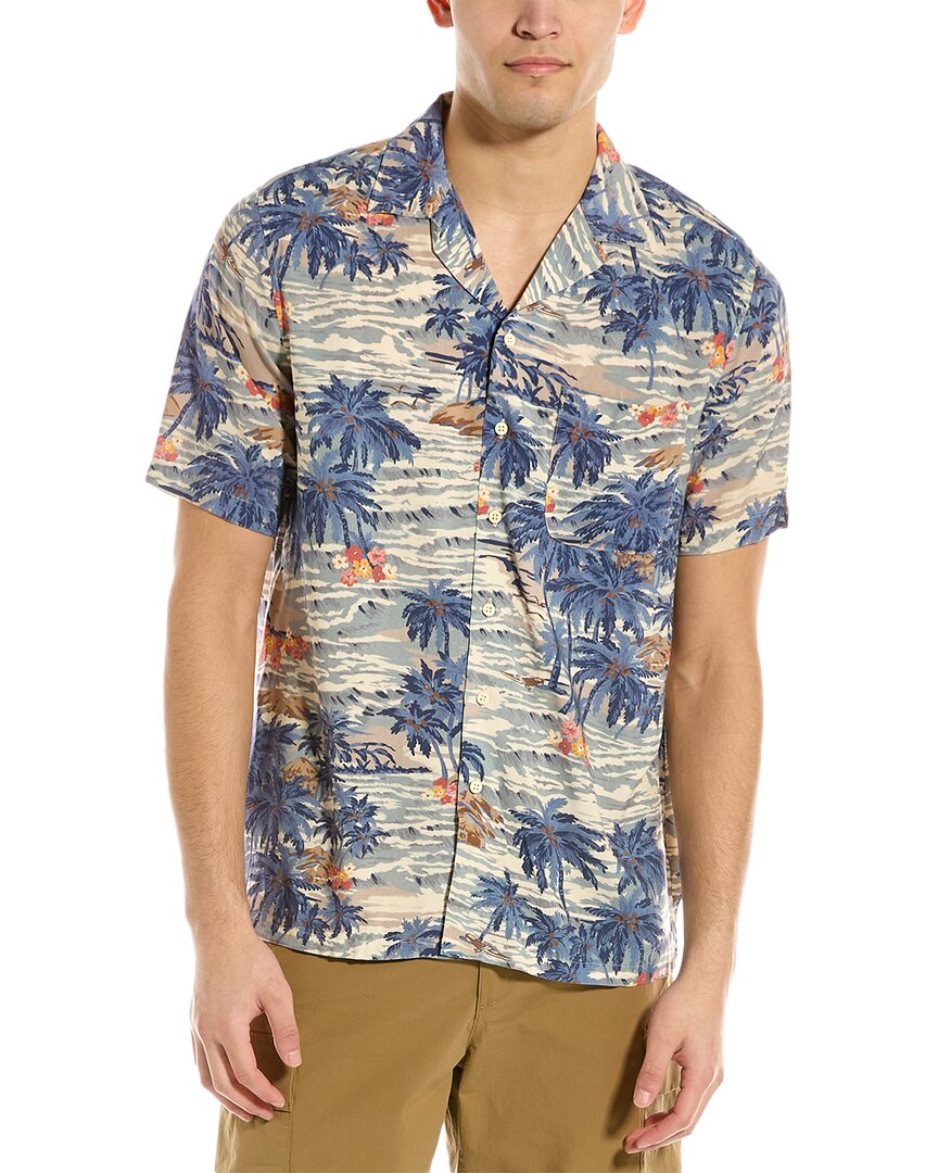 Faherty Kona Camp Shirt In Blue