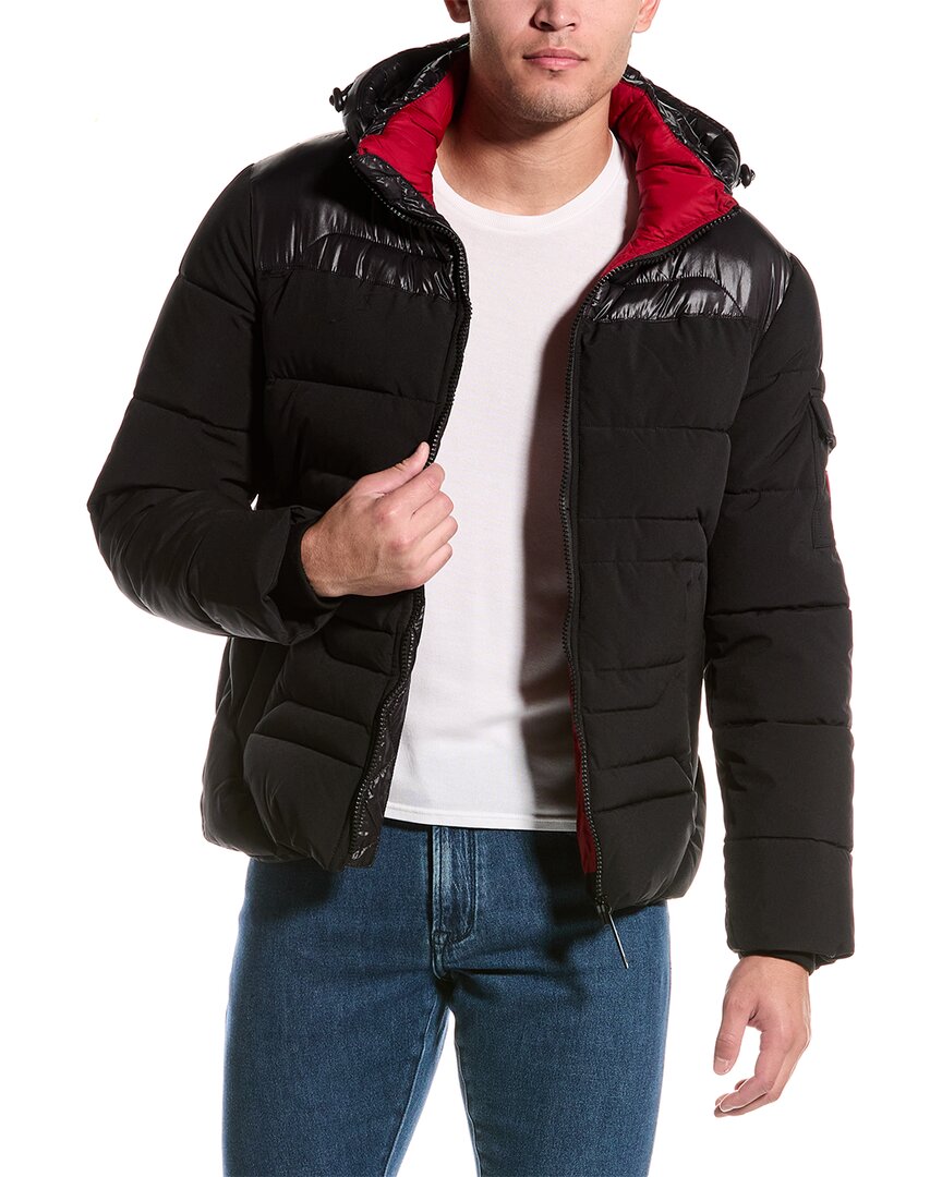 Shop Point Zero Engineered Quilted Puffer Jacket In Black