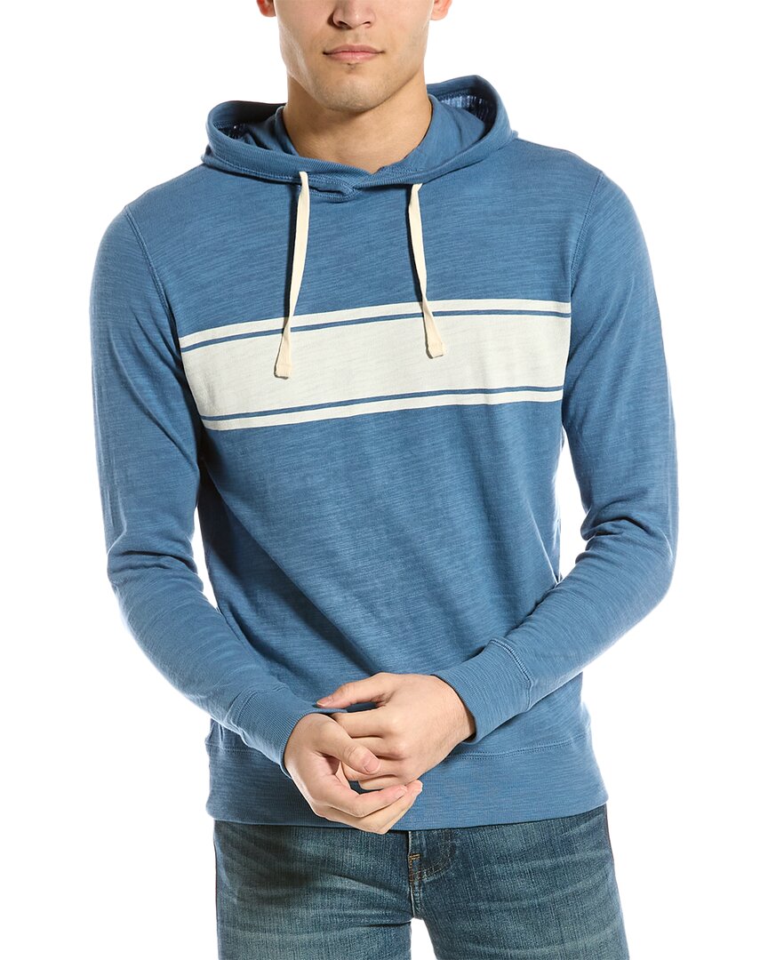 Faherty Surf Stripe Slub Hoodie In Blue