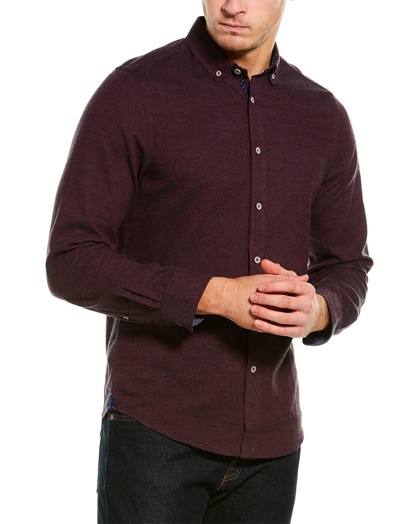 Image of Heritage by Report Collection Flannel Melange Slim Fit Woven Shirt