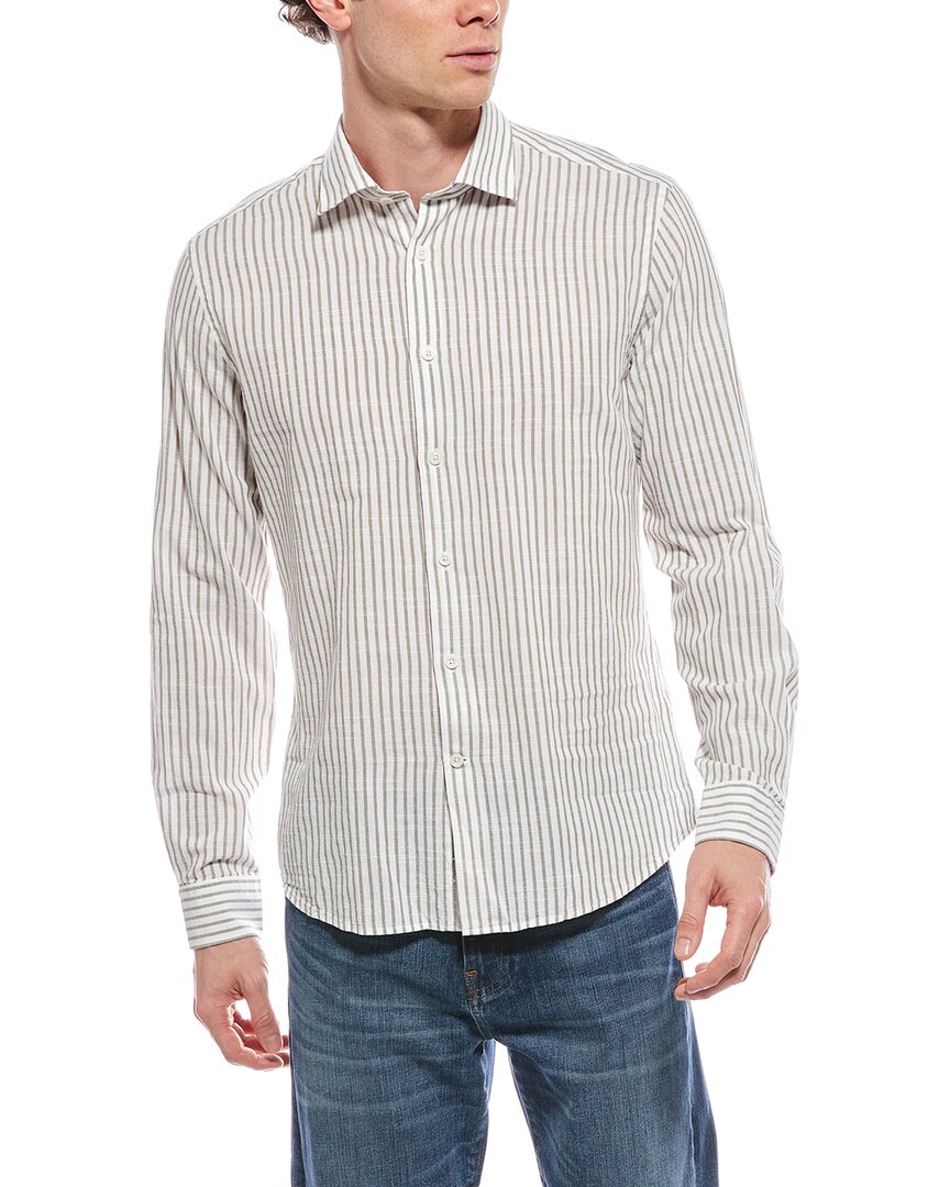 Reiss Oe Oreste Striped Shir Top In Gray