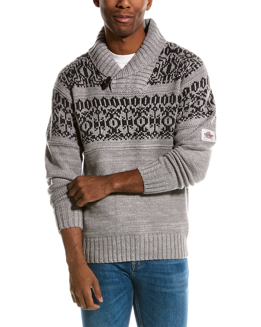 Weatherproof Vintage Men's Norwegian Shawl Collar Sweater In Grey ...