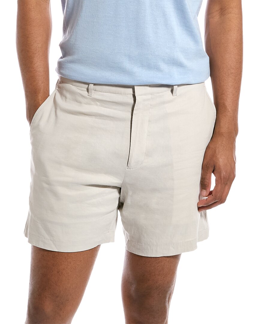 Theory Curtis Linen-blend Short In Nocolor