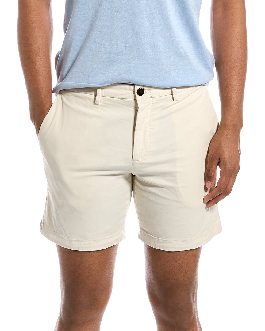 Theory Drawstring Short In Stretch Cotton Canvas In Beige