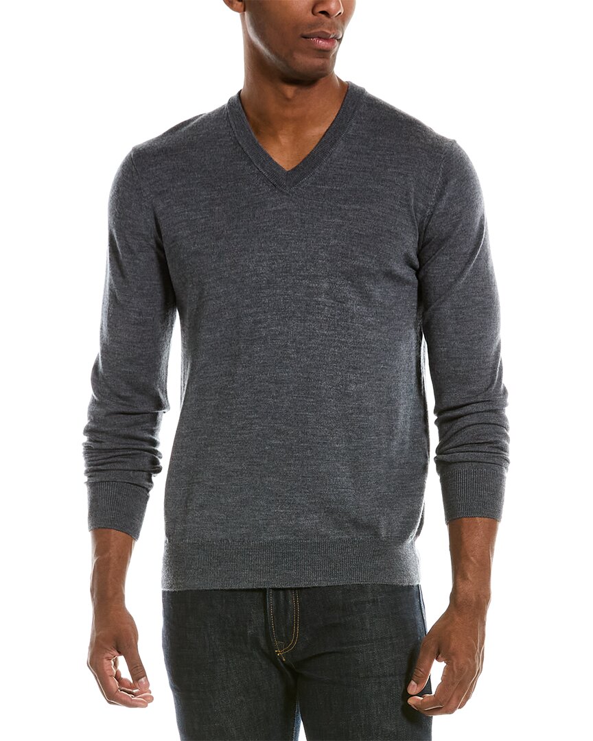 Shop Quincy Wool V-neck Sweater In Grey