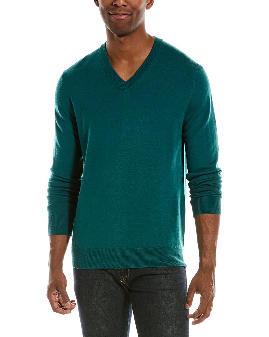 Shop Quincy Wool V-neck Sweater In Green