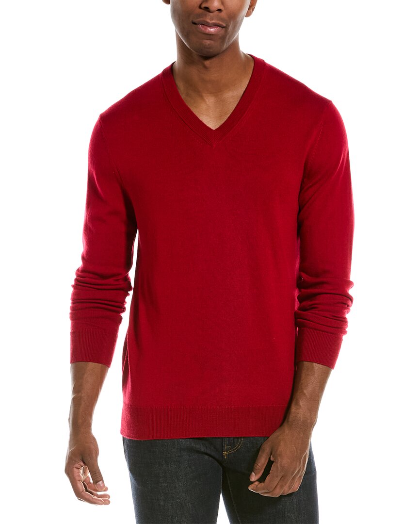 Shop Quincy Wool V-neck Sweater In Red