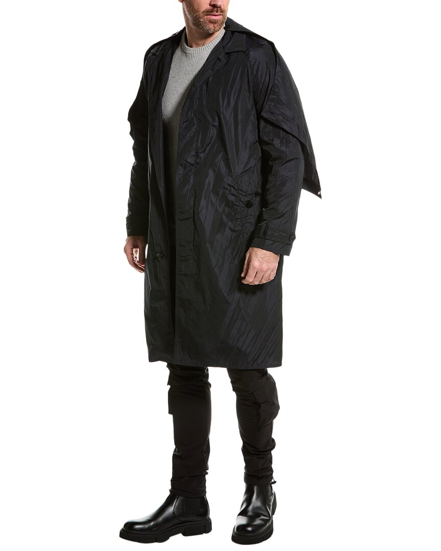 Valentino Silk-blend Coat In Blue