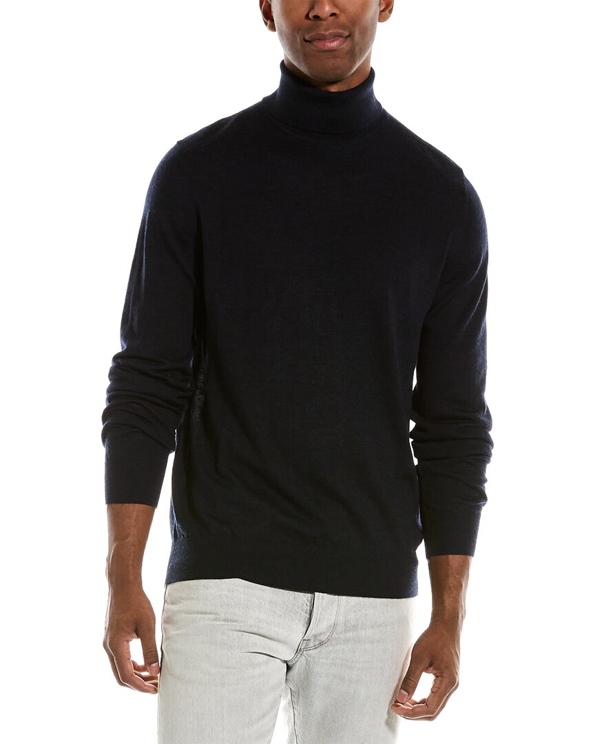 Bruno Magli Merino Wool Turtleneck Sweater In Blue