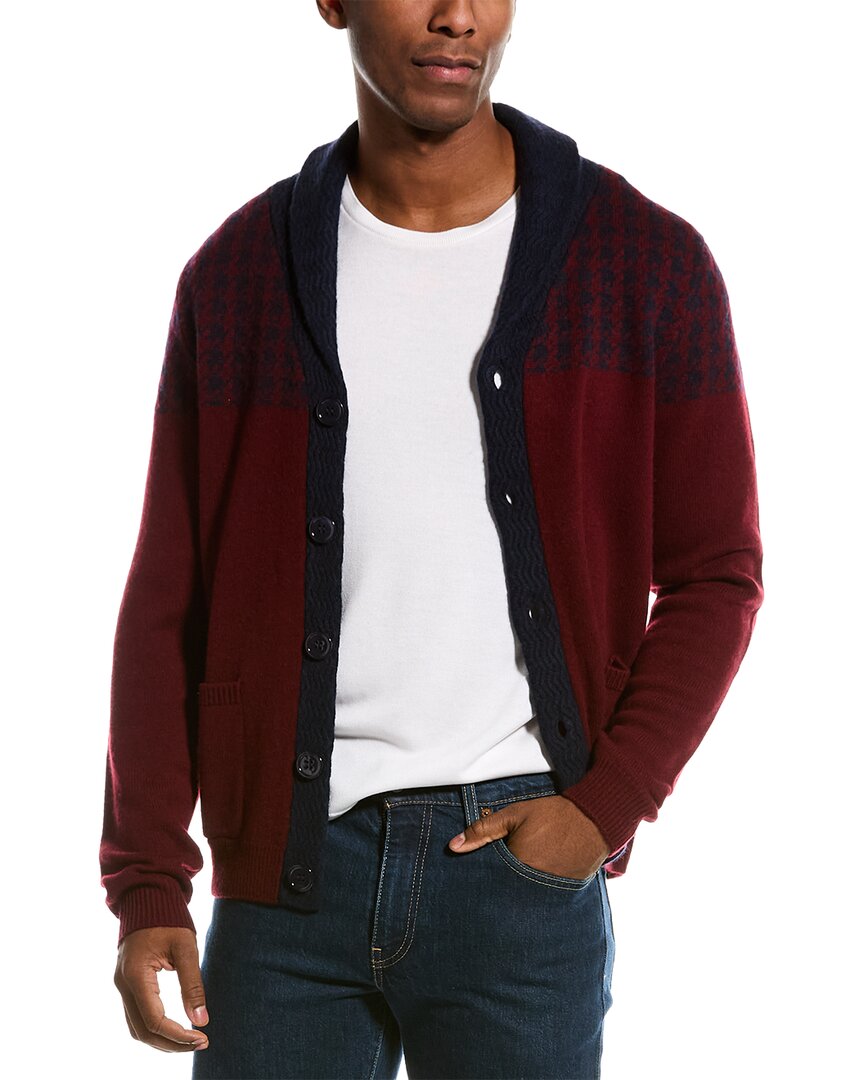 Kier + J Shawl Collar Houndstooth Wool & Cashmere-blend Cardigan