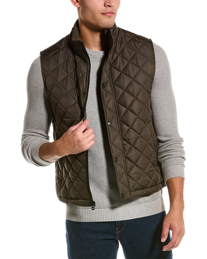 Cole Haan Quilted Vest In Green