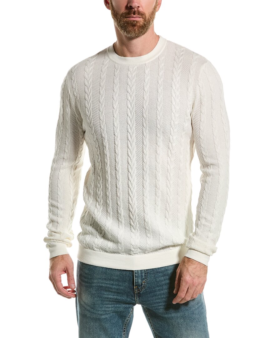 Shop Loft 604 Cable Crewneck Sweater In White