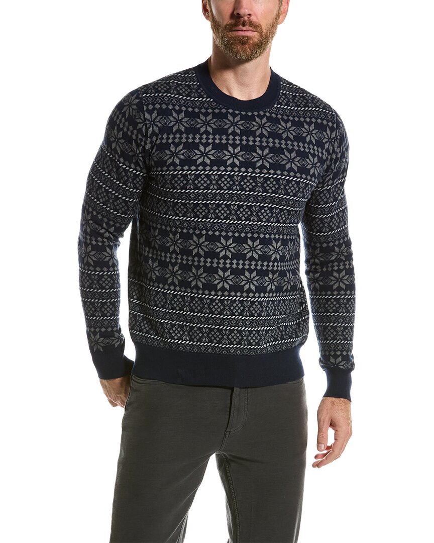 Shop Loft 604 Fairisle Crewneck Sweater In Blue