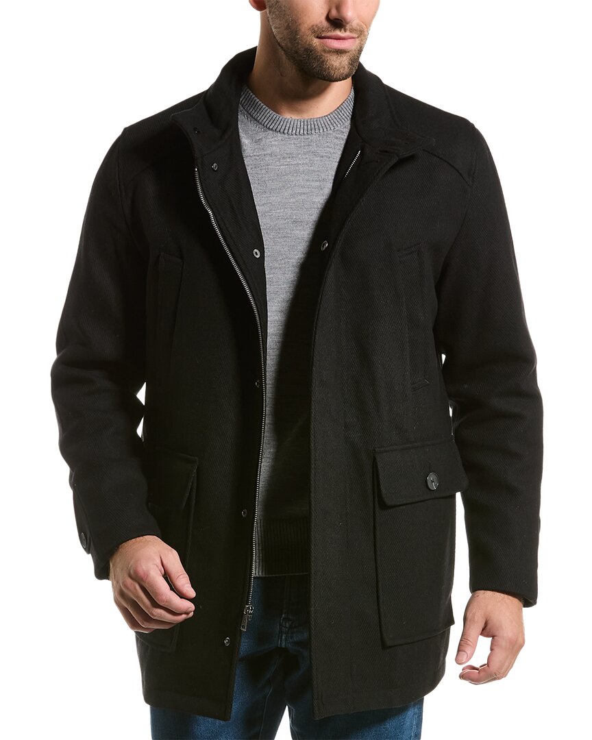 Shop Cole Haan Signature Wool Field Jacket In Black
