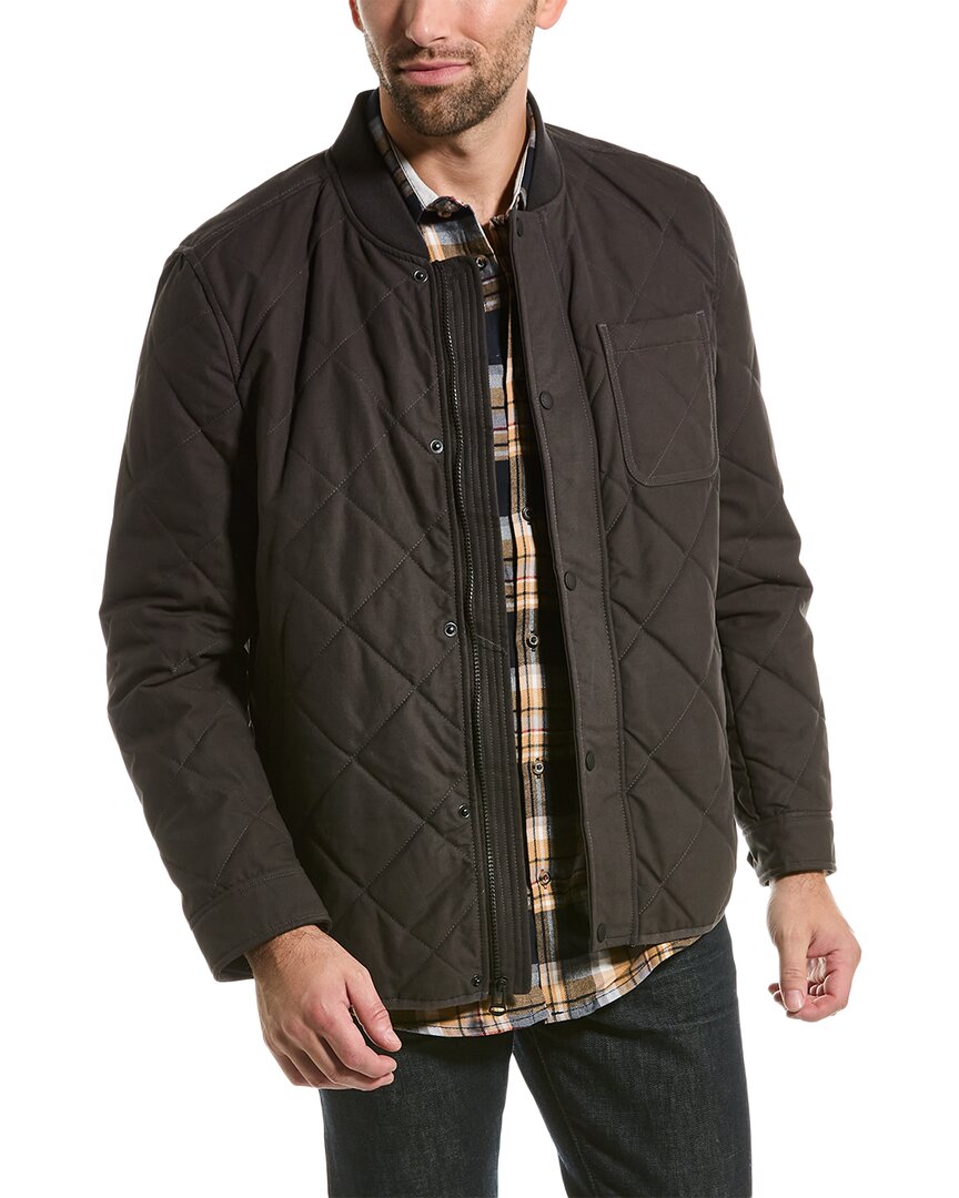Shop Cole Haan Signature Diamond Quilted Rain Jacket In Grey