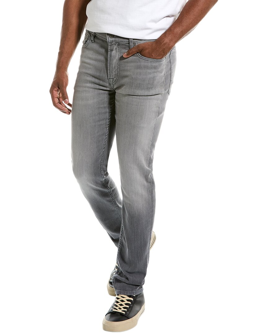 7 For All Mankind Slimmy Luxe Performance Slim-fit Tapered-leg Stretch Cotton-blend Jeans In Grey