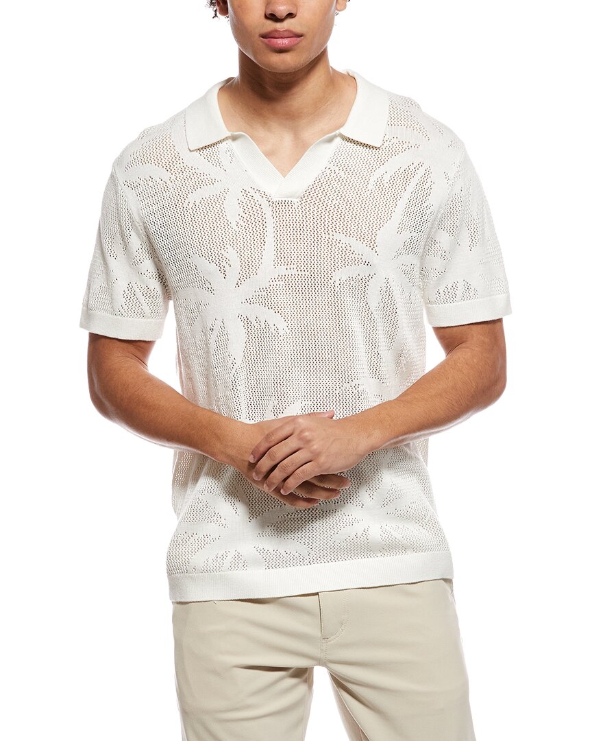 Vintage Summer Polo Sweater In White