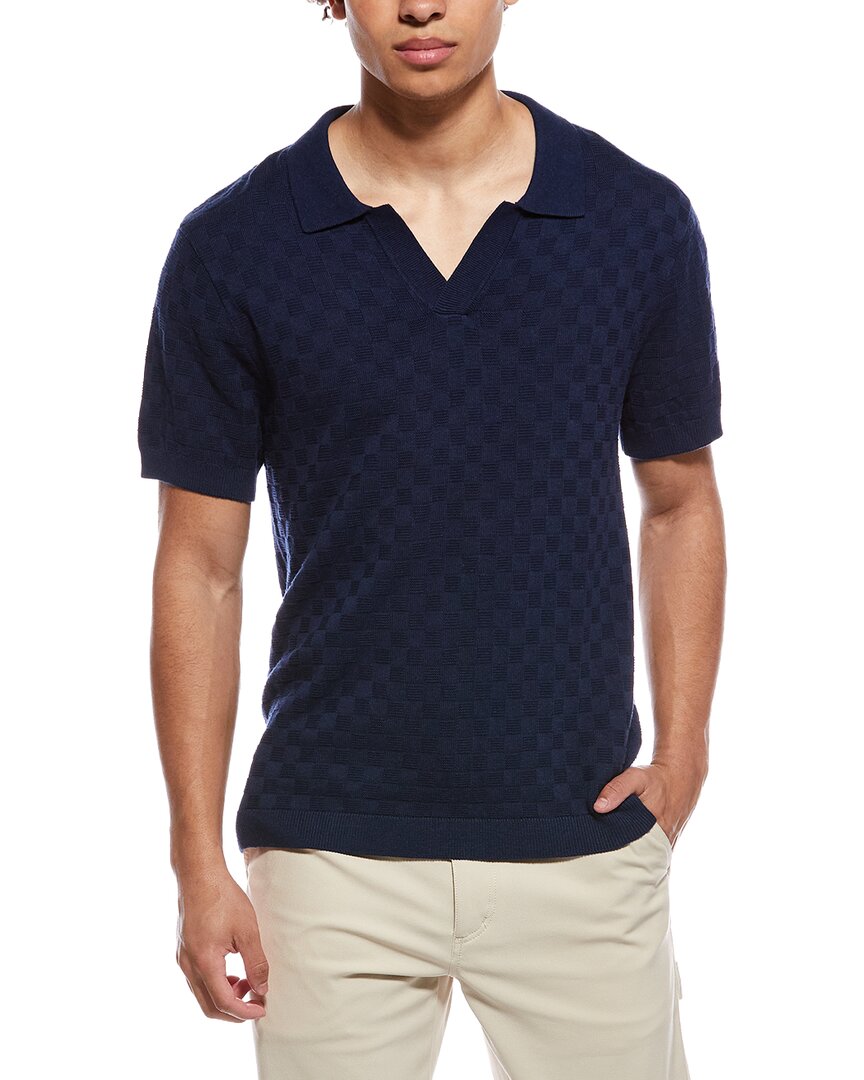 Vintage Summer Polo Sweater In Blue