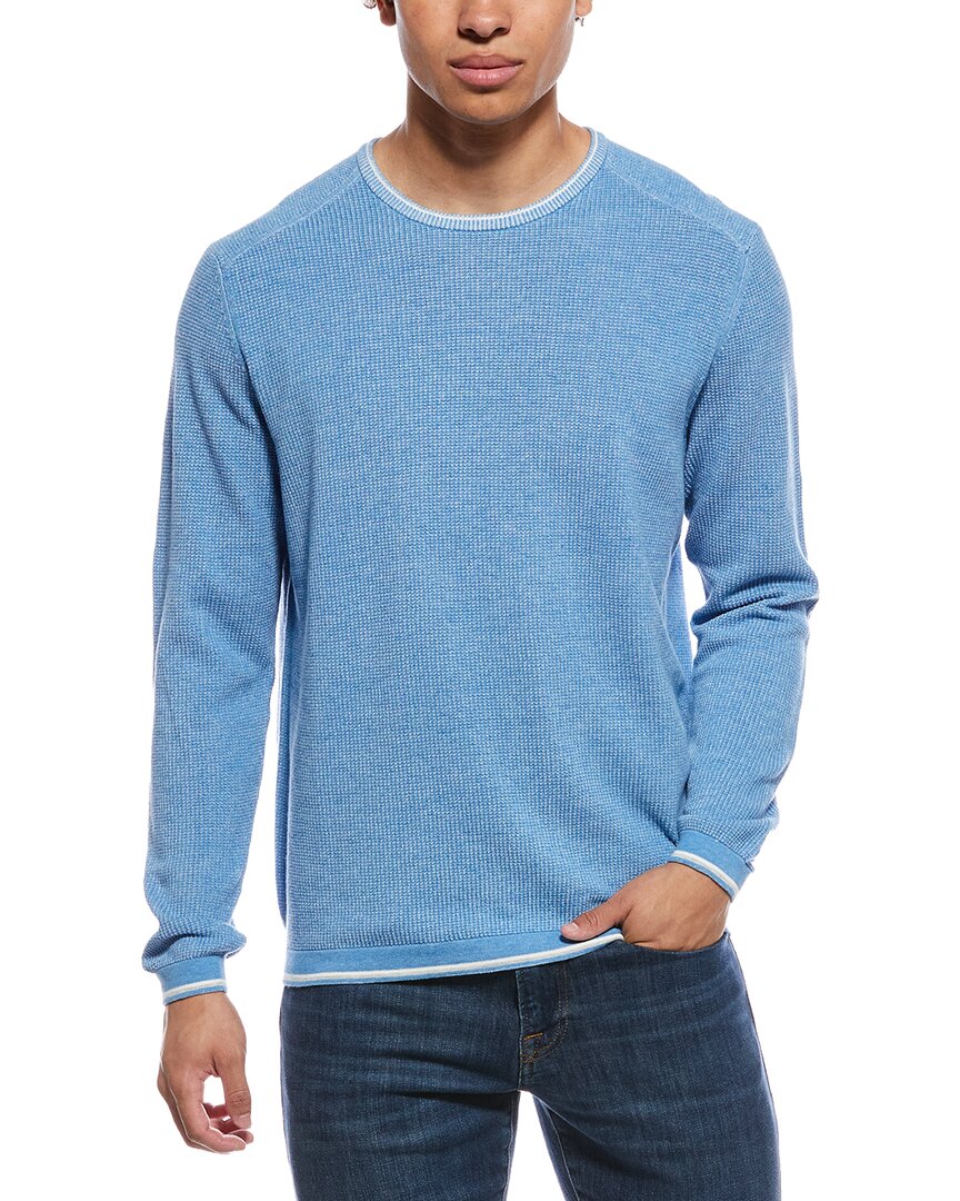 Raffi Vanise Waffle Knit Crewneck Sweatshirt In Blue