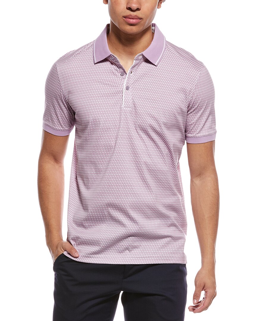 Raffi Jacquard Print Polo Shirt In Purple