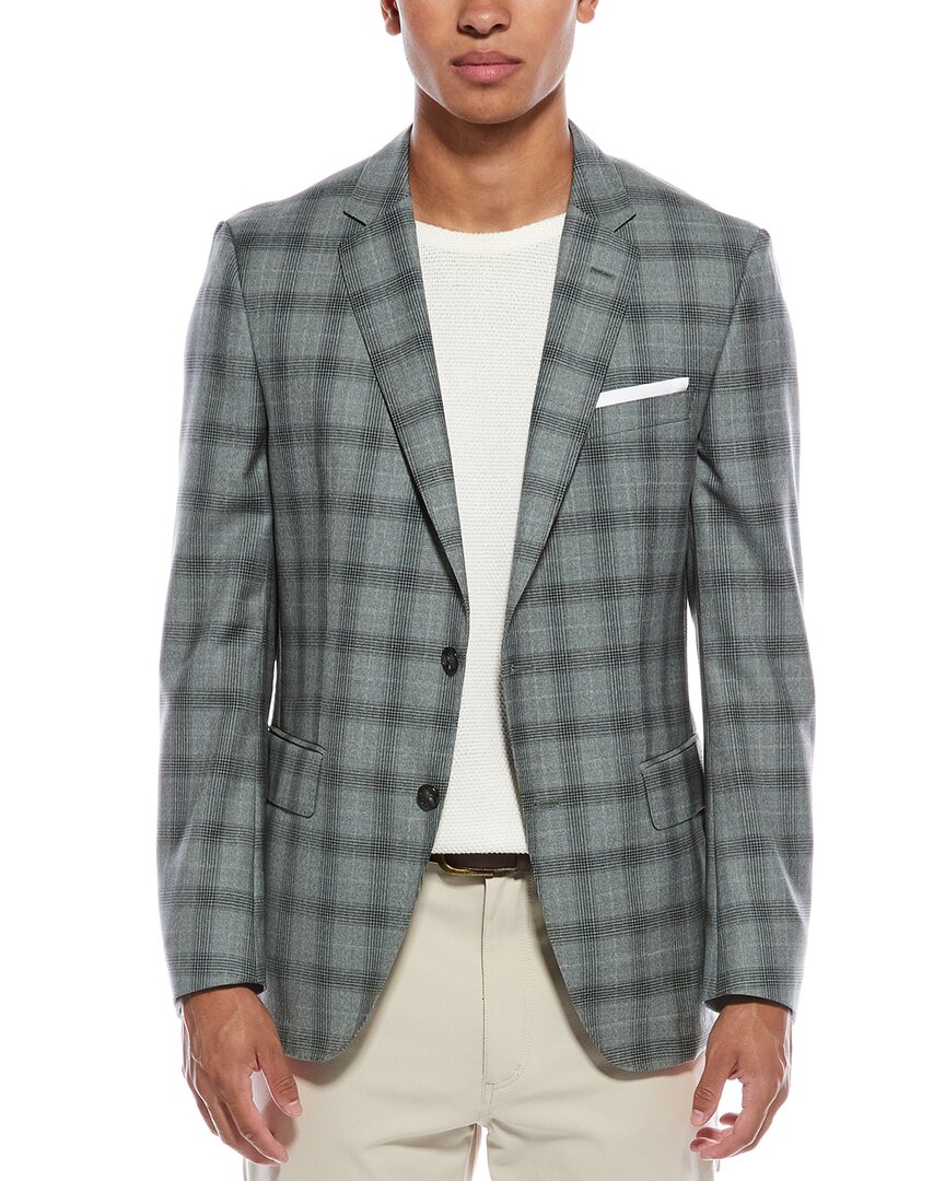 Hugo Boss Hutson Wool Blazer In Green