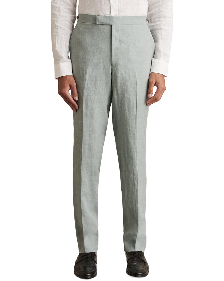 Reiss Warner Linen Slim Trouser In Ocean Green