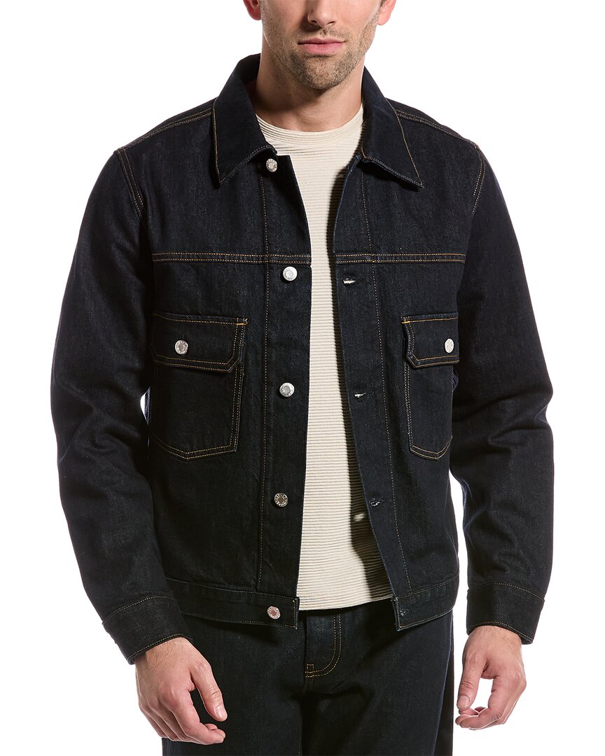 Helmut Lang Indigo Spread Collar Denim Jacket In Indigo Rinse