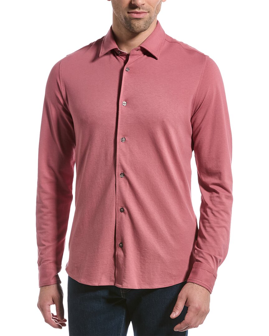 Shop Ted Baker Rigby Pique Shirt In Pink