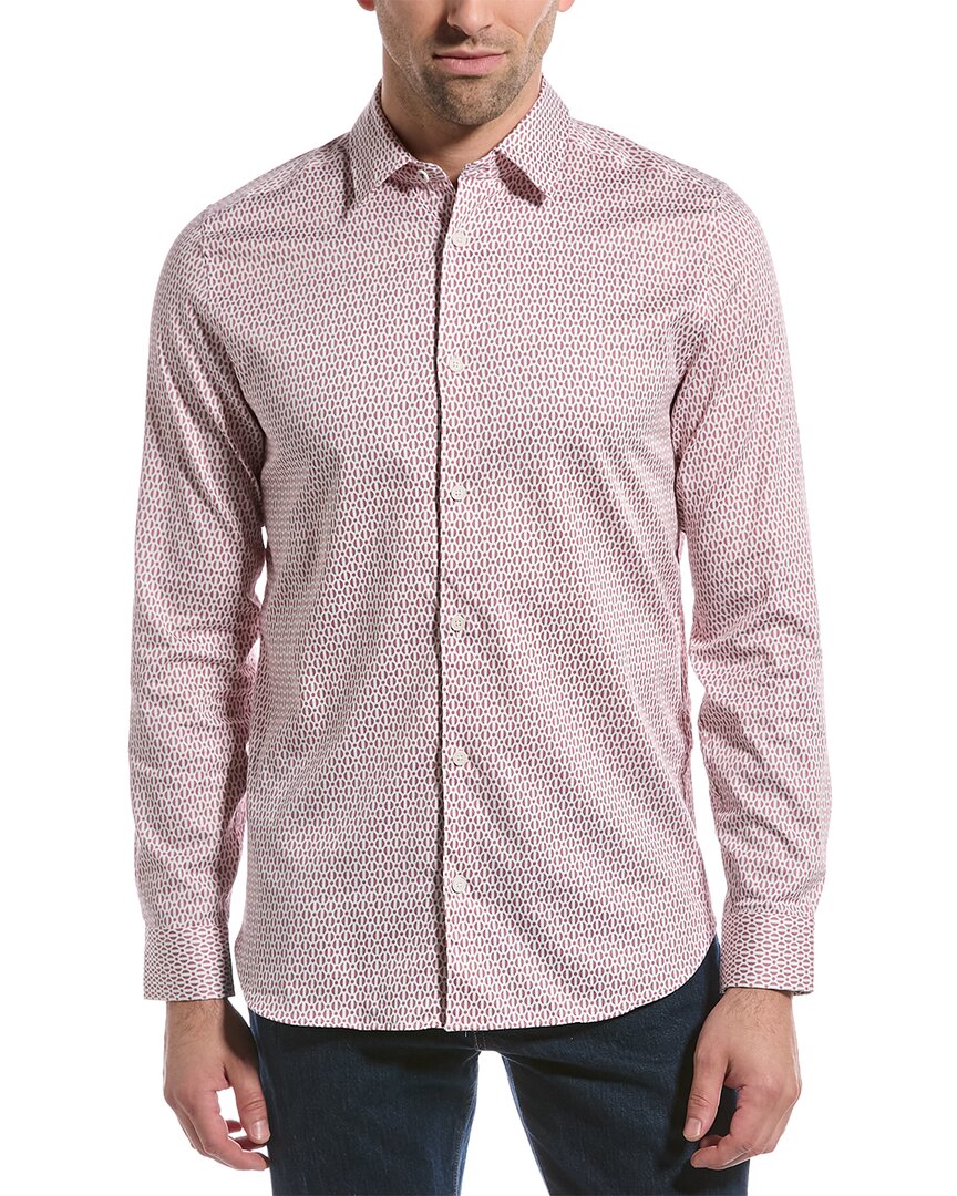 Ted Baker Mens Lt-pink Conifur Regular-fit Stretch-cotton Shirt