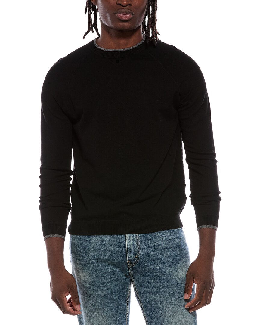 Autumn Cashmere Coverstitch Raglan Sweater In Black