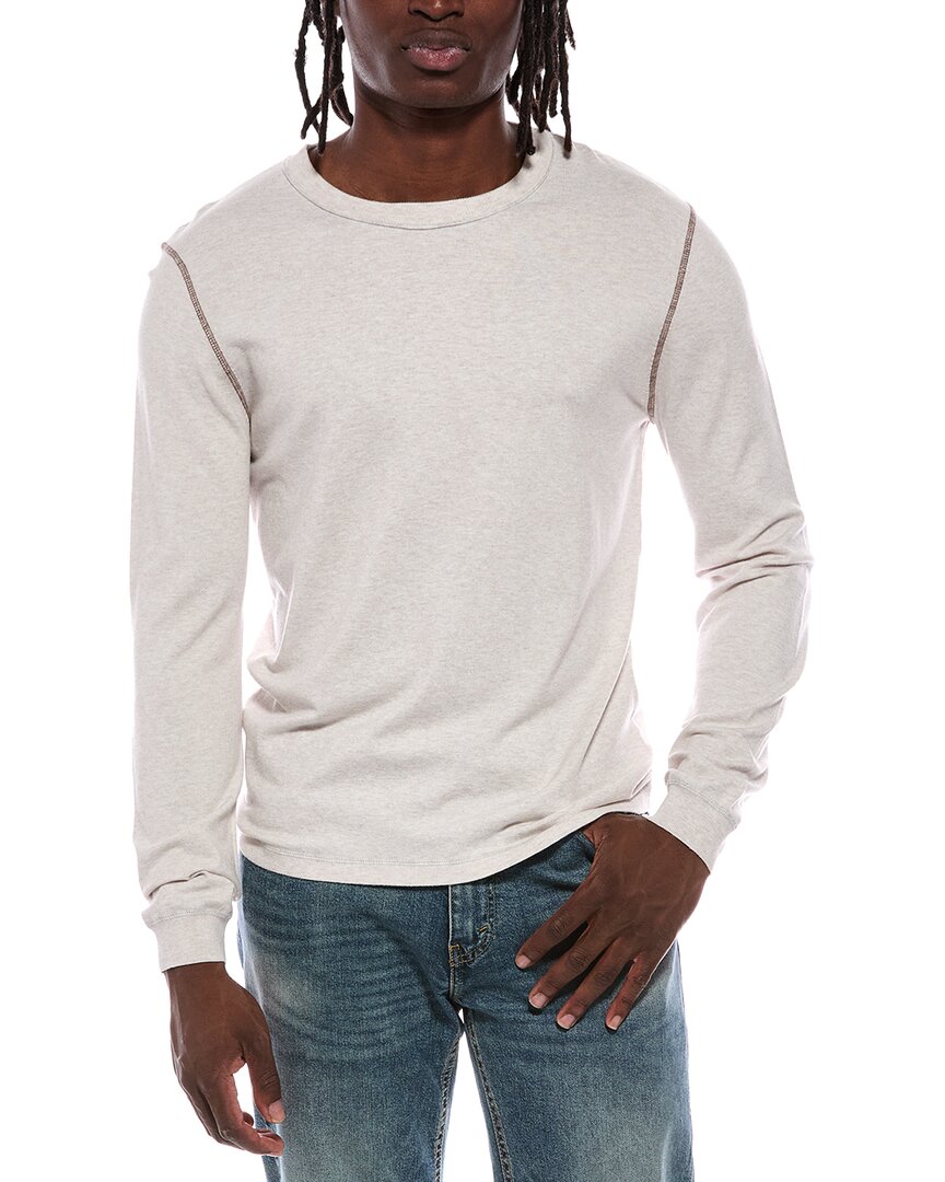 Autumn Cashmere Crewneck Color Coverstitch Sweater In Gray