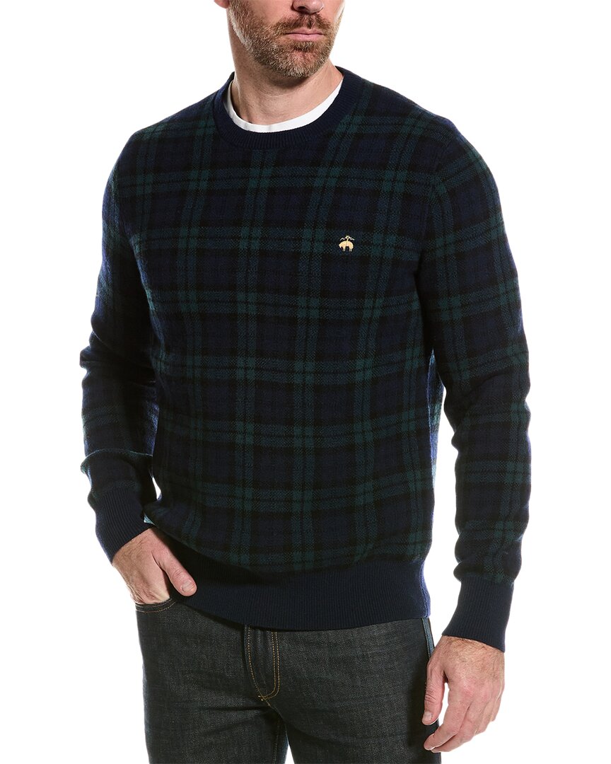 Brooks Brothers Wool-blend Crewneck Sweater In Green