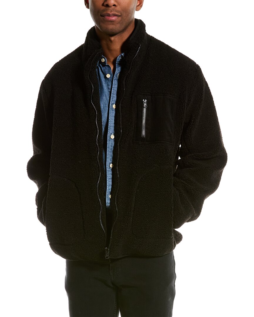Shop American Stitch Teddy Fleece Jacket In Black